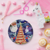 Weihnachtspapierteller, Schneemann Pappteller (Party)