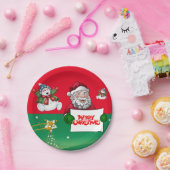 Weihnachtspapierteller, Schneemann Pappteller (Party)