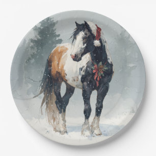 Weihnachtspapierteller / Schöne Paint Horse Pappteller