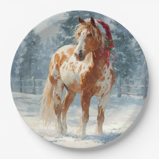 Weihnachtspapierteller / Schönes Appalossa-Pferd Pappteller