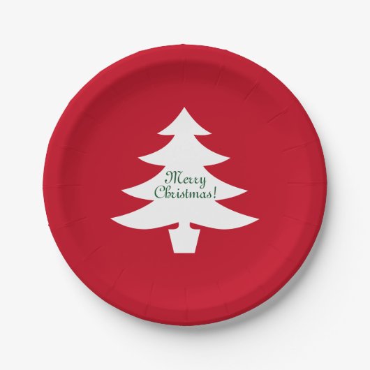 WeihnachtspapierTeller | Weihnachtsbaum mit Gruß Pappteller (Vorderseite)