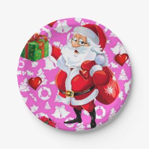 Weihnachtspapierteller, Weihnachtsmann Pappteller