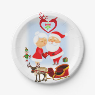 Weihnachtspapierteller, Weihnachtsmann Pappteller