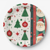 Weihnachtspapierteller – Weihnachtsmann & Weihnach Pappteller (Vorderseite)