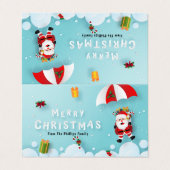 Weihnachtsparachuting Santa Leckerei Goodie Bag Ta Visitenkarten (Außenseite Aufgefaltet)