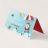 Weihnachtsparachuting Santa Leckerei Goodie Bag Ta Visitenkarten (Rückseite)