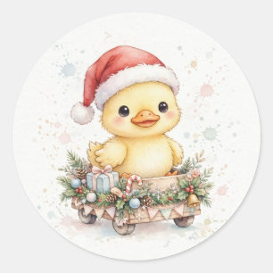 Weihnachtsparade Entlein Runder Aufkleber