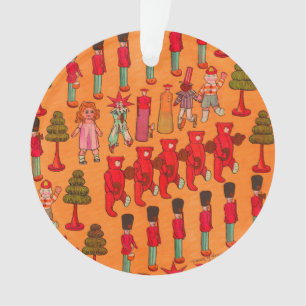 Weihnachtsparade mit antiken Spielzeugen 1907 Puck Ornament