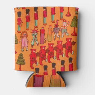 Weihnachtsparade mit Vintage-Spielzeug 1907 Puck-M Dosenkühler