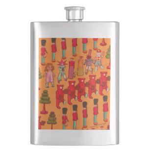 Weihnachtsparade mit Vintage-Spielzeug 1907 Puck-M Flachmann