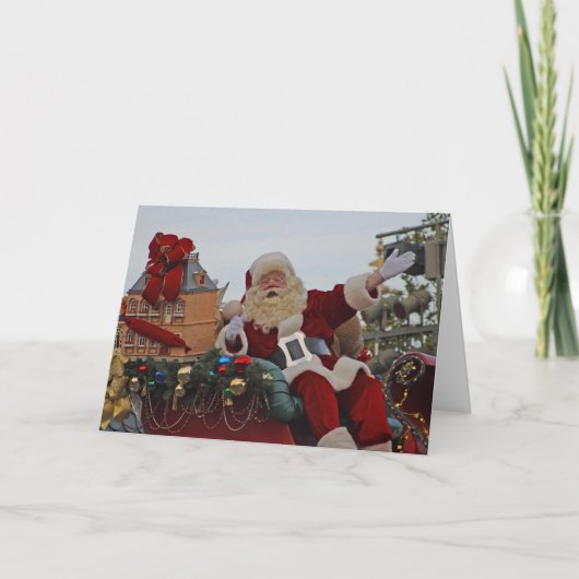 Weihnachtsparade Santa Tradition Stadt Attraktion Feiertagskarte (Vorderseite)