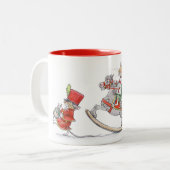 Weihnachtsparade-Tasse Zweifarbige Tasse (Vorderseite Links)