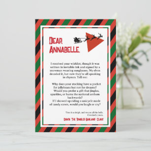 Weihnachtsparadox-Brief DADA von Santa Claus Einladung