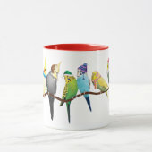 WeihnachtsParakeets u. -Cockatiels Tasse (Zentrum)