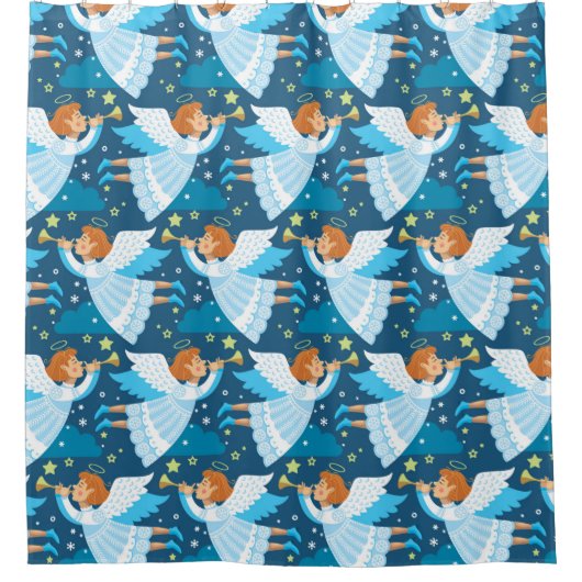 Weihnachtsparaphernalia. Illustration Duschvorhang (Vorderseite)