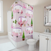 Weihnachtspark Santa flamingo Duschvorhang (Beispiel)