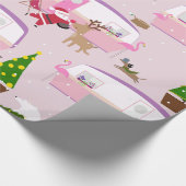 Weihnachtspark Santa flamingo Geschenkpapier (Ecke)