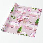 Weihnachtspark Santa flamingo Geschenkpapier (Ungerollt)