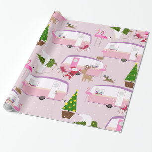 Weihnachtspark Santa flamingo Geschenkpapier