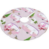 Weihnachtspark Santa flamingo Polyester Weihnachtsbaumdecke (Schrägansicht)