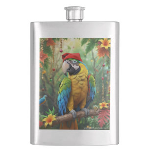 Weihnachtsparrot als Weihnachtsmann-76349 Flachmann