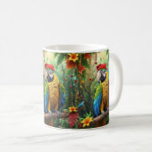 Weihnachtsparrot als Weihnachtsmann-76349 Kaffeetasse (VorderseiteRechts)