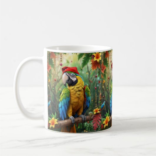 Weihnachtsparrot als Weihnachtsmann-76349 Kaffeetasse (Links)
