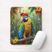 Weihnachtsparrot als Weihnachtsmann-76349 Mousepad (Mit Mouse)
