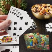 Weihnachtsparrot als Weihnachtsmann-76349 Spielkarten (In Situ)