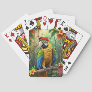 Weihnachtsparrot als Weihnachtsmann-76349 Spielkarten
