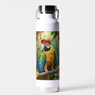 Weihnachtsparrot als Weihnachtsmann-76349 Trinkflasche
