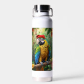 Weihnachtsparrot als Weihnachtsmann-76349 Trinkflasche (Rückseite)