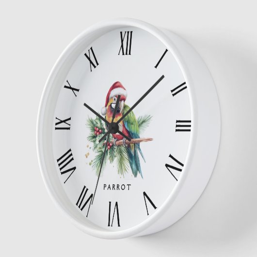 Weihnachtsparrot römische Zahlen Uhr (Winkel)