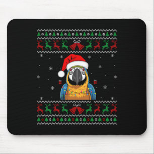 Weihnachtsparrot Ugly Sweater Weihnachtsmannmütze  Mousepad