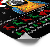 Weihnachtsparrot Ugly Sweater Weihnachtsmannmütze Poster (Ecke)