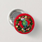 Weihnachtsparrot Wreath Button (Vorne & Hinten)