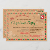 WeihnachtsParty-Abendessen-Postpostkarte laden ein Einladung (Vorne/Hinten)