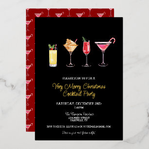 Weihnachtsparty Cocktailparty Weihnachten Folieneinladung