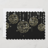 WeihnachtsParty Einladung Gold & Diamonds Glitzer (Rückseite)