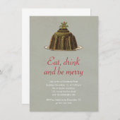 WeihnachtsParty essen Getränk ist fröhlicher Einladung (Vorne/Hinten)