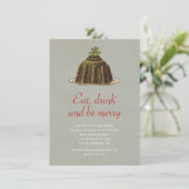 WeihnachtsParty essen Getränk ist fröhlicher Einladung (Stehend Vorderseite)