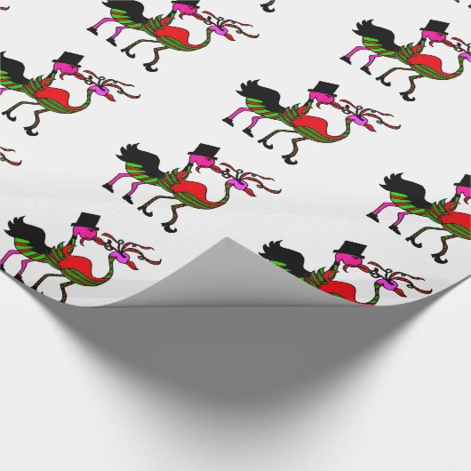 WeihnachtsParty-Flamingo-Verpackungs-Papier Geschenkpapier (Ecke)