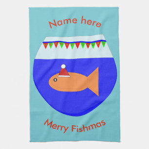 WeihnachtsParty Goldfsh Custom Handtuch