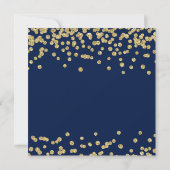 WeihnachtsParty-GoldGlitzerconfetti-Marine-Blau Einladung (Rückseite)