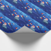 WeihnachtsParty-Haifisch-Verpackungs-Papier Geschenkpapier (Ecke)