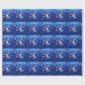 WeihnachtsParty-Haifisch-Verpackungs-Papier Geschenkpapier (Flach)
