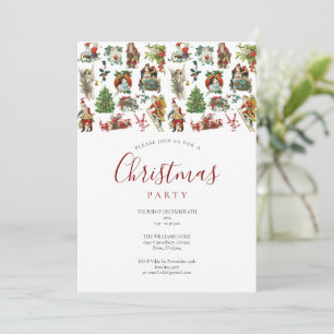 Weihnachtsparty im Vintage-Stil Einladung