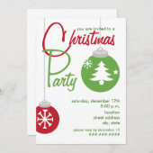 WeihnachtsParty laden - die roten u. grünen Einladung (Vorne/Hinten)