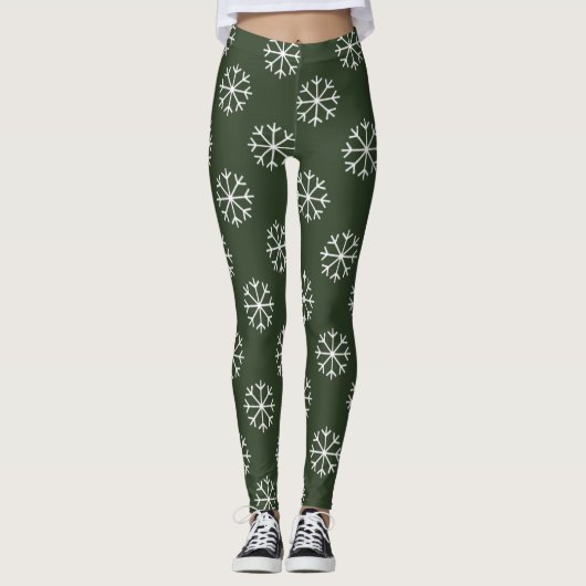 WeihnachtsParty-Leggings mit Schneeflockemuster Leggings (Vorderseite)