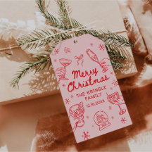 Weihnachtsparty mit skurrilen Handzeichnungen